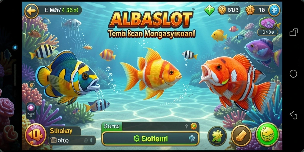 Tampilan menarik dari gameplay Tembak Ikan ALBASLOT.