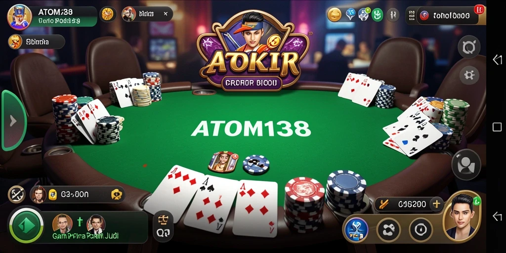 Screenshot ATOM138 menampilkan gameplay Poker yang seru dan menantang.
