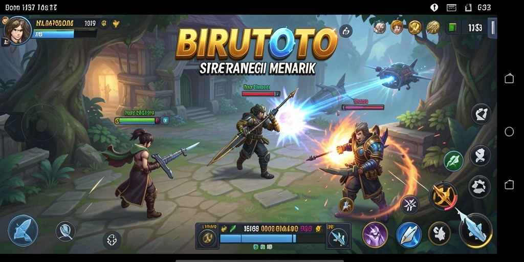 Tampilan dinamis gameplay BIRUTOTO yang penuh aksi.