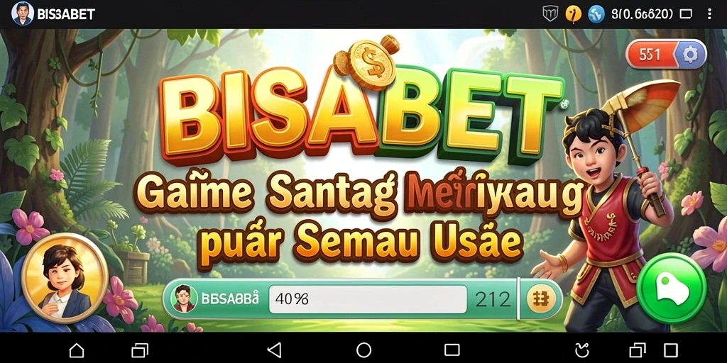 Tampilan gameplay BISABET yang ceria dan penuh tantangan.
