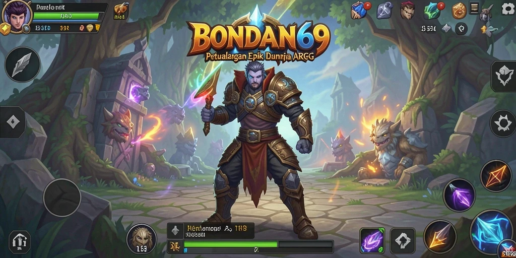 Screenshot menunjukkan aksi pertempuran mendebarkan dalam BONDAN69.