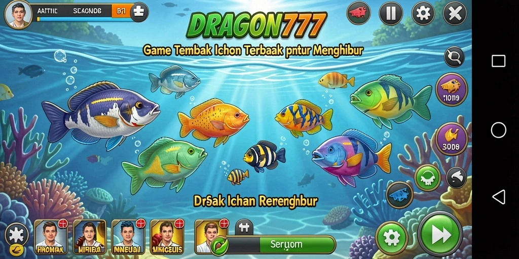 Gameplay seru DRAGON777 dalam menembak ikan.