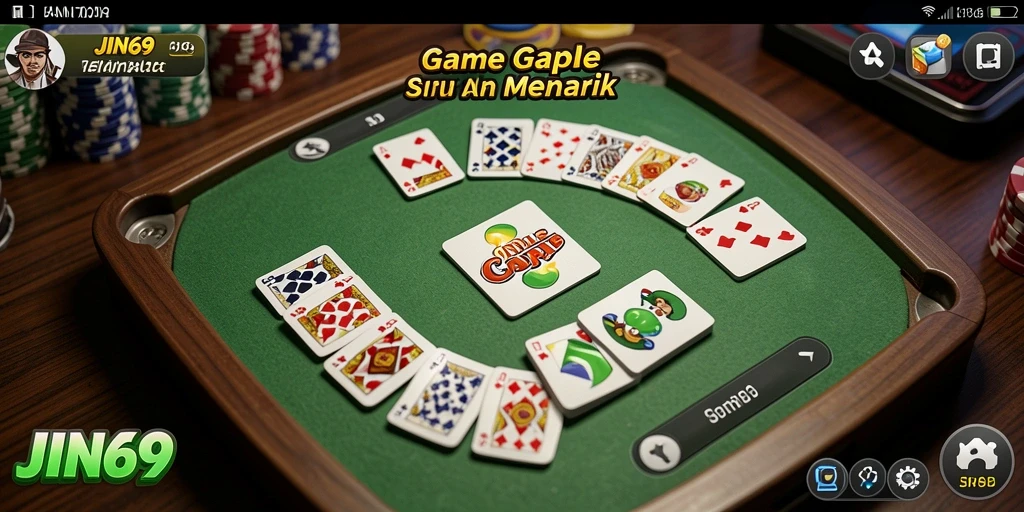 Tampilan seru gameplay JIN69 dalam permainan Gaple.