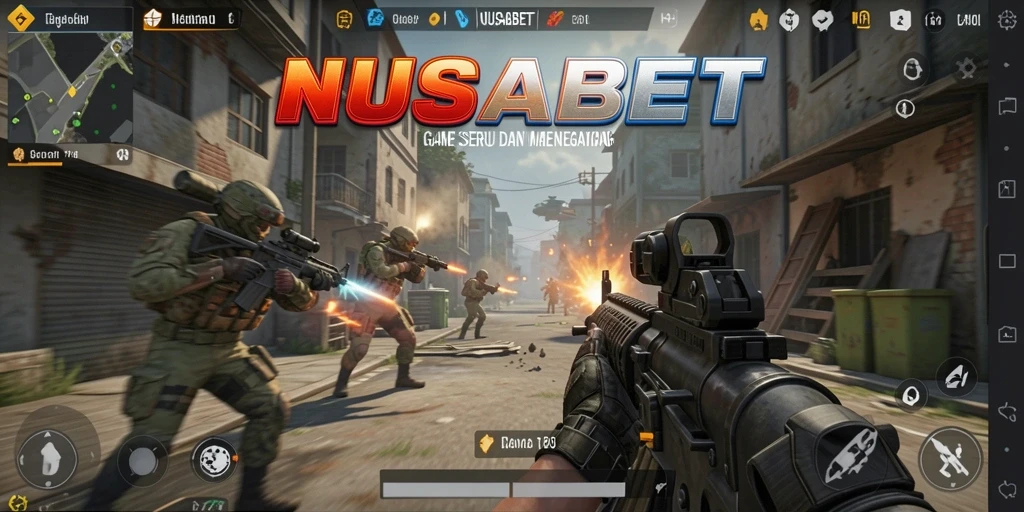 Tampilan gameplay seru dalam NUSABET dengan aksi TPS yang mendebarkan.