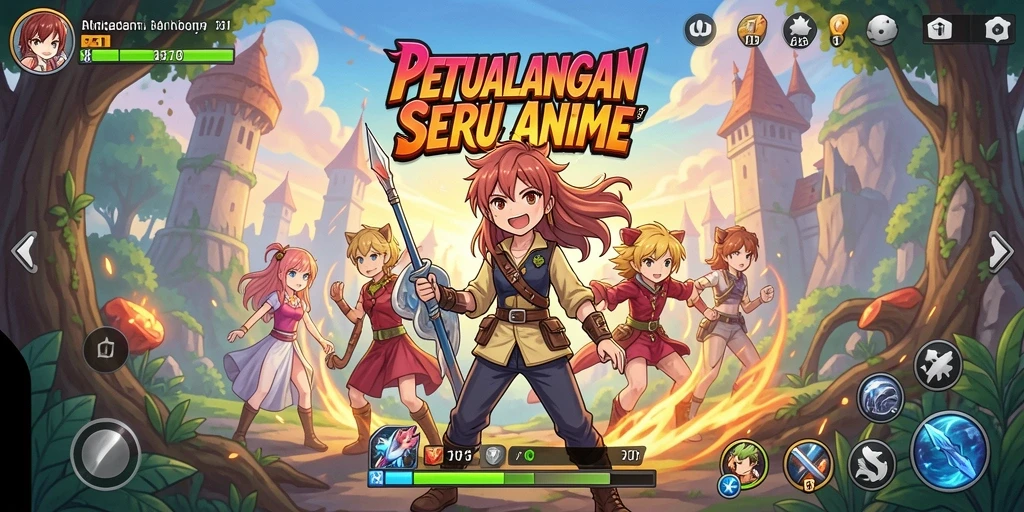Tampilan gameplay PG11 yang memikat dengan karakter anime beraksi.