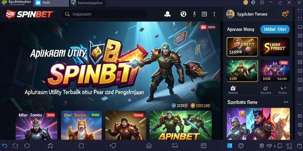 Screenshot utama SPINBET menampilkan tampilan aplikasi Utility.