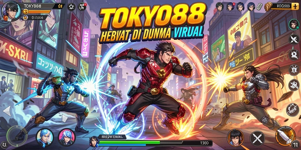 Tampilan menarik dari gameplay pertarungan di TOKYO88.