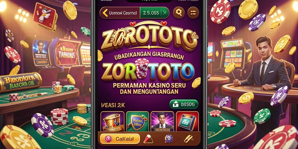 Screenshot gameplay ZOROTOTO menampilkan keseruan permainan kasino.